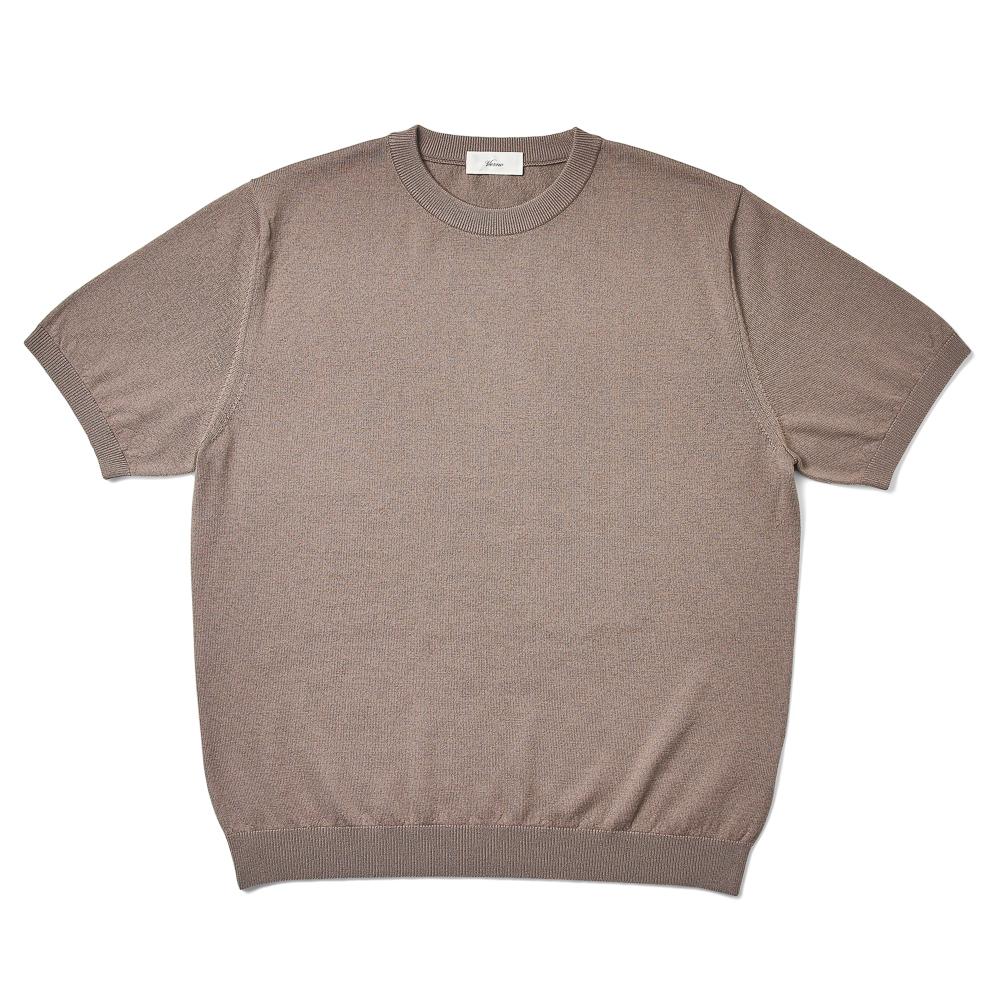 Berno Short Sleeve Basic Round Knit Kharki Reference/L