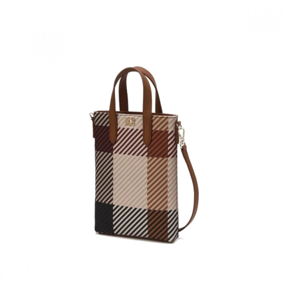 Daks Brown House Check Pattern Mini Cross Bag Dcwa6e501w2