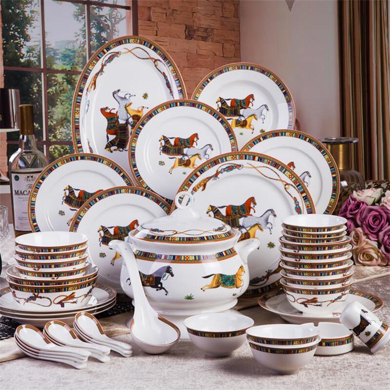 Jingdezhen 58-Piece Chinese Ceramic Dinnerware Set