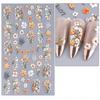 5D Embossed Flower Nail Stickers DIY Spring Summer Colorful Floral Nail Art Self-Adhesive Decals for Women Manicure Decoration