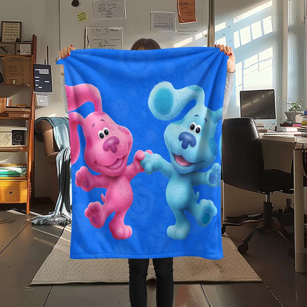 1 Manta de Franela con Estampado de Blue's Clues, Alta Calidad para Todas las Estaciones, Decoración del Hogar, Calidez y Comodidad, Perfecta para Regalos de Navidad