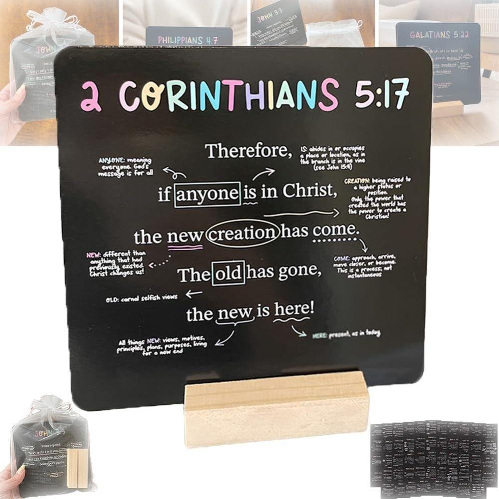 52 Cards Scripture Cards With Stand Every Week Bible Memory Verse Cards Set Portable Catholic Prayer Card Christian Bible Gifts