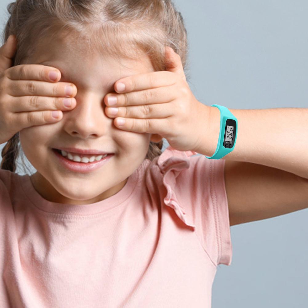 LED Pedometer Bracelet Wrist Calorie Counter Multi-Function Walking Running Pedometer Silicone Step Tracker for Outdoor Sports