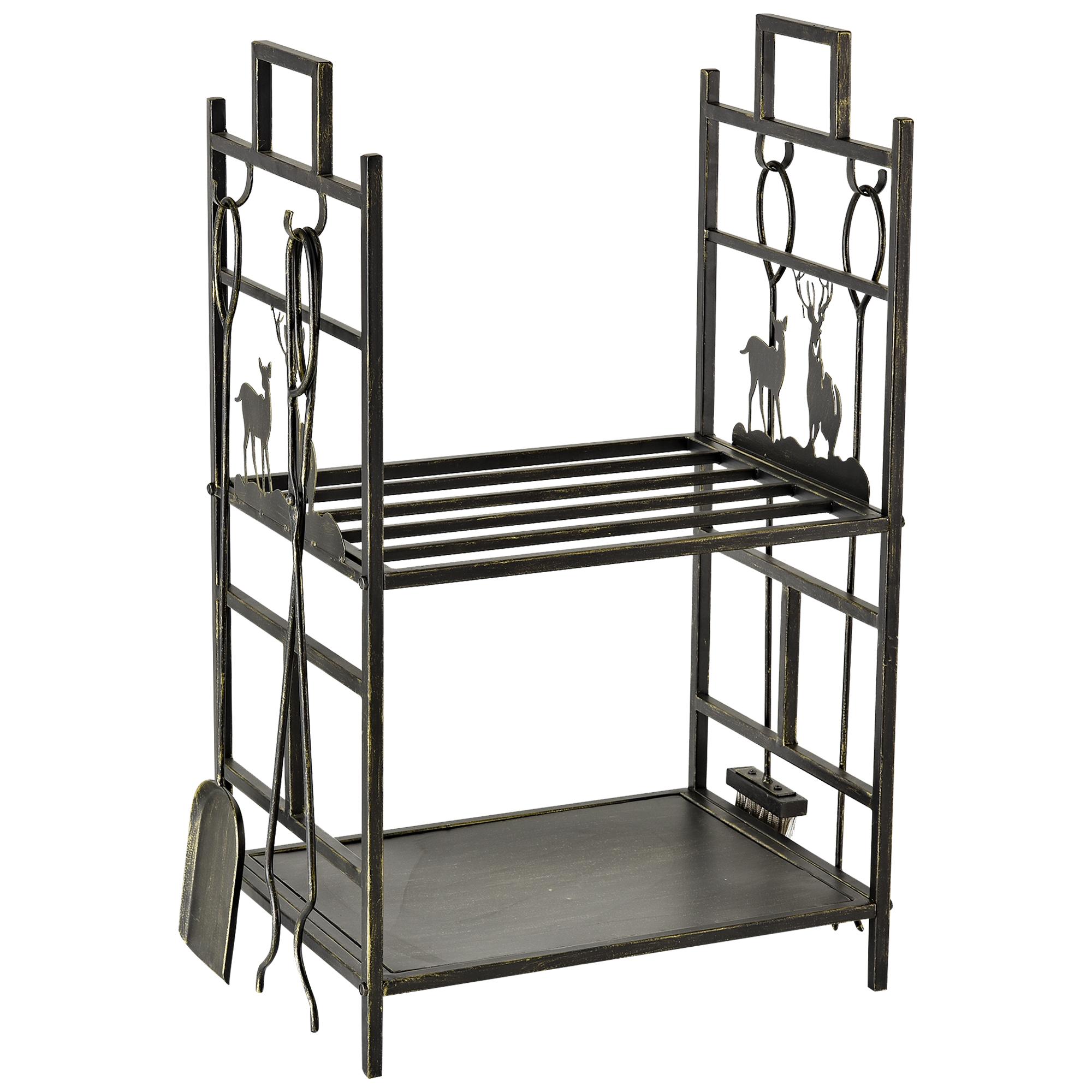 Metal Firewood Log Holder 2 Tier