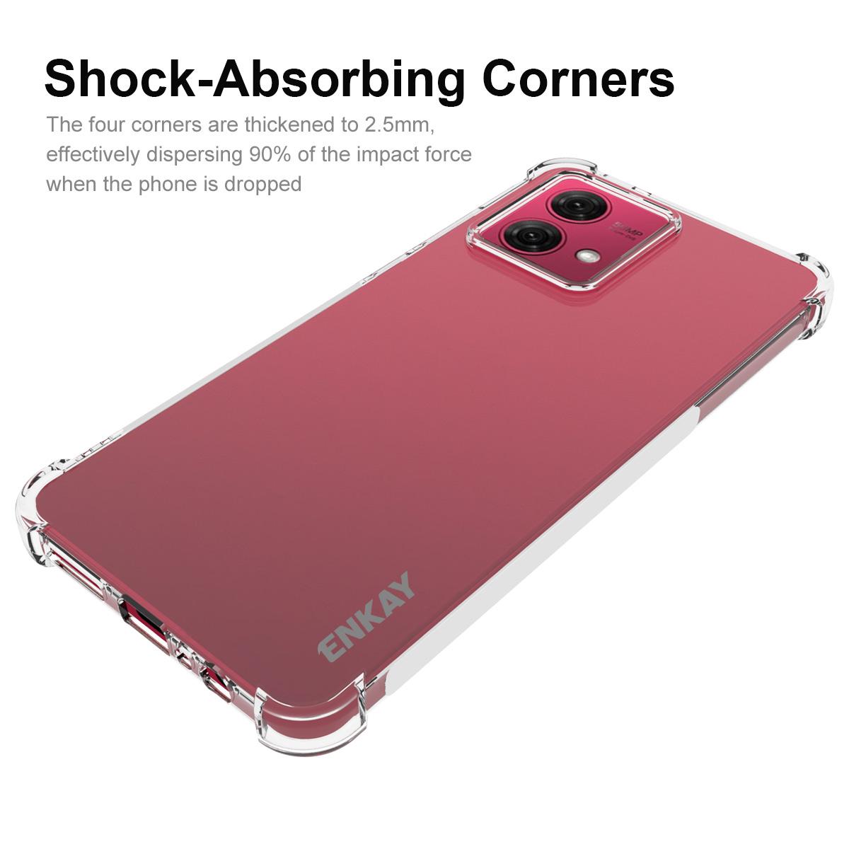 

ENKAY HAT PRINCE For Motorola Moto G84 5G Case Anti-slip Strip Edge Phone Cover TPU Shell A