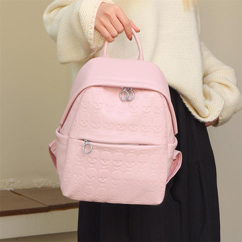 Women's Backpack Woven Pattern Backpack Large Capacity PU Schoolbag