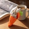 Plush Rabbit Toy Keychain Soft Stuffed Animal Bunny in Carrot Shaped Pouch Plush Key Ring Accessory for Bags and Backpacks