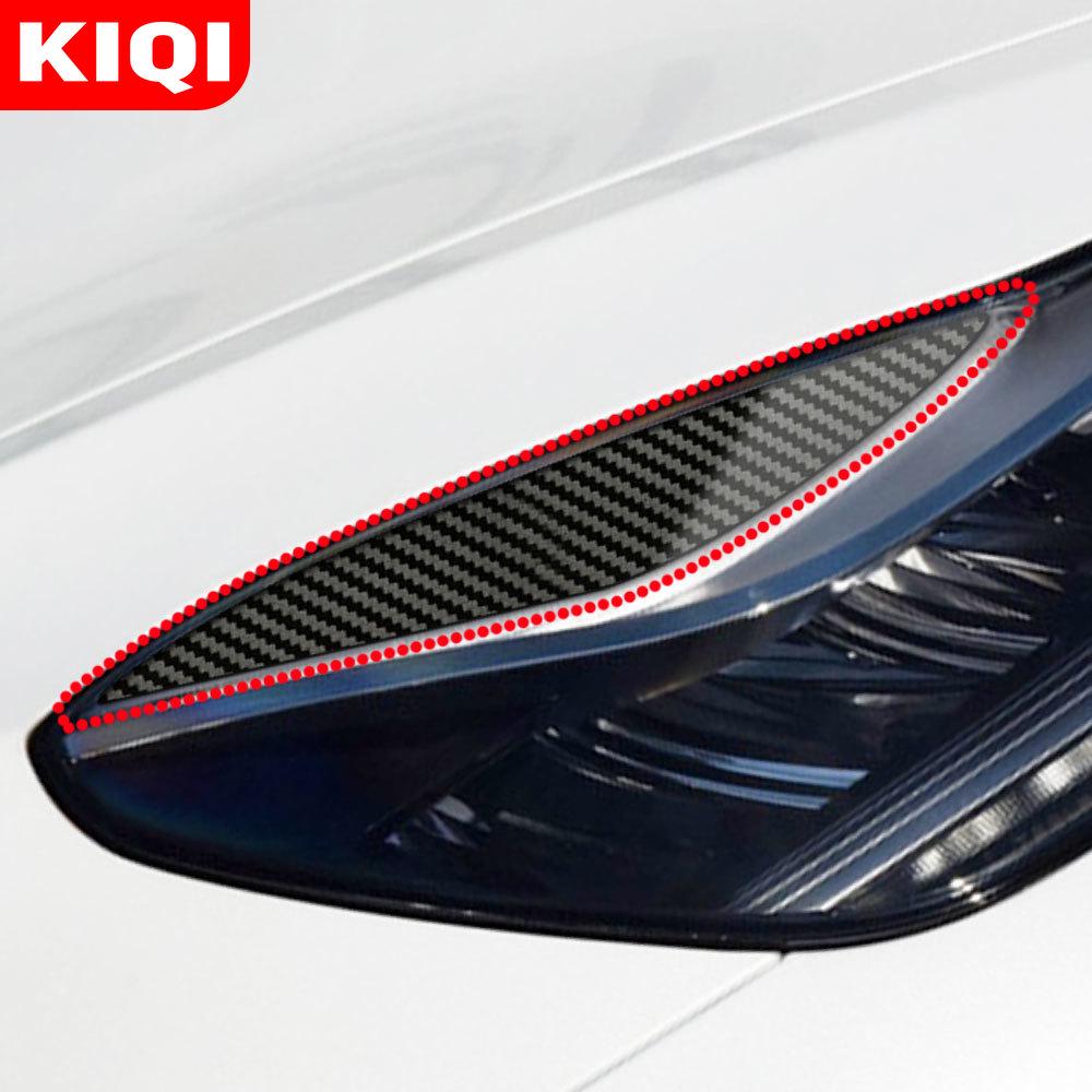 Buy ABS Carbon Fiber Car Headlight Decoration Trim Head Lights Sticker