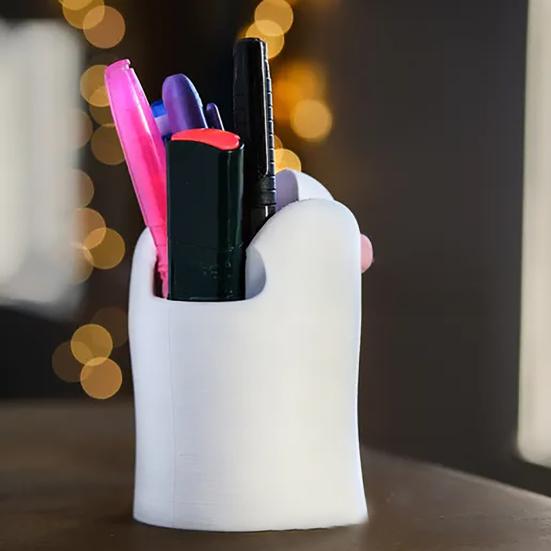 Cat Paw Pen Holder 3D Printed Pet Paw Design Desktop Organizer Makeup Brush Storage Cup for Desk Vanity Workspace Decor