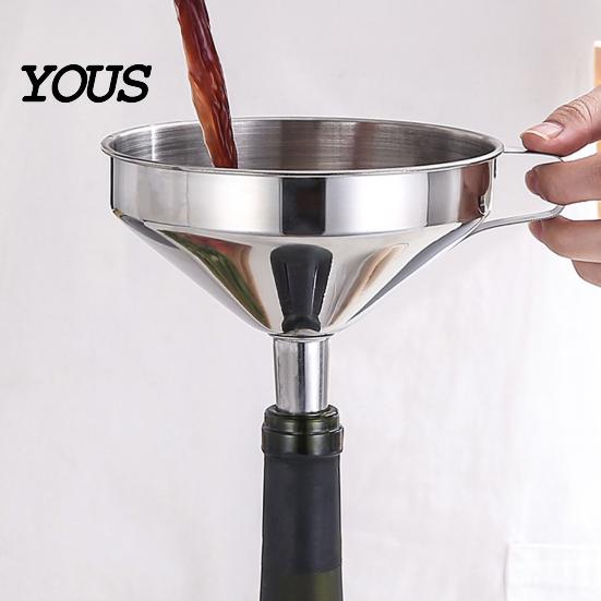 Oil Pouring Funnel Stainless Steel with Handle, Wide Mouth Handled Funnel, for Storage Smooth And Anti-Splash Kitchen Use Bottles