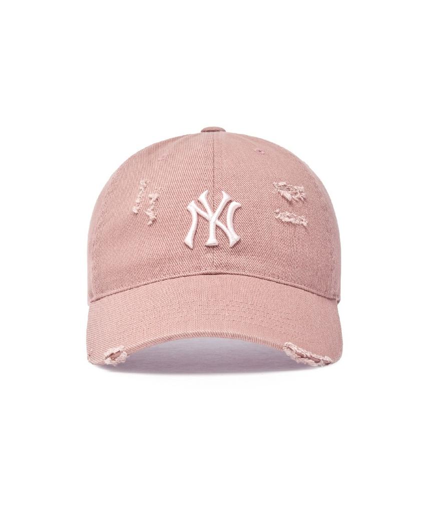 Emelbi Damaged Washed Unstructured Ball Cap Ny (Mg.Pink)