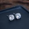 Copper-Plated Gold Zircon Hip Hop Stud Earrings: 8mm, Fashionable and High-Quality for Men and Women
