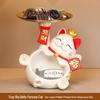 Lucky Cat Entryway Ornament with Tray