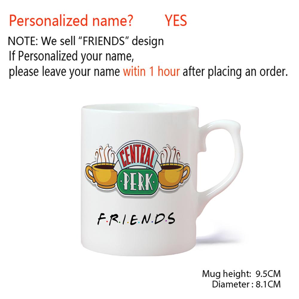 Personalized Name Mug Central Perk Design Coffee Mug Custom Tea Cup Chocolate Milk Beer Mugs Lovers Friends Gifts Dropshipping 301-400ml