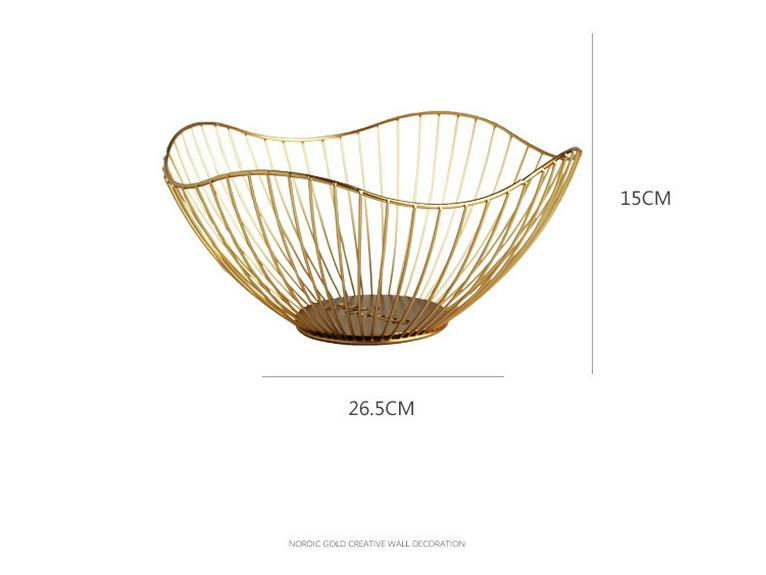 Nordic Creative Iron Art Fruit and Snack Basket for Living Room Storage