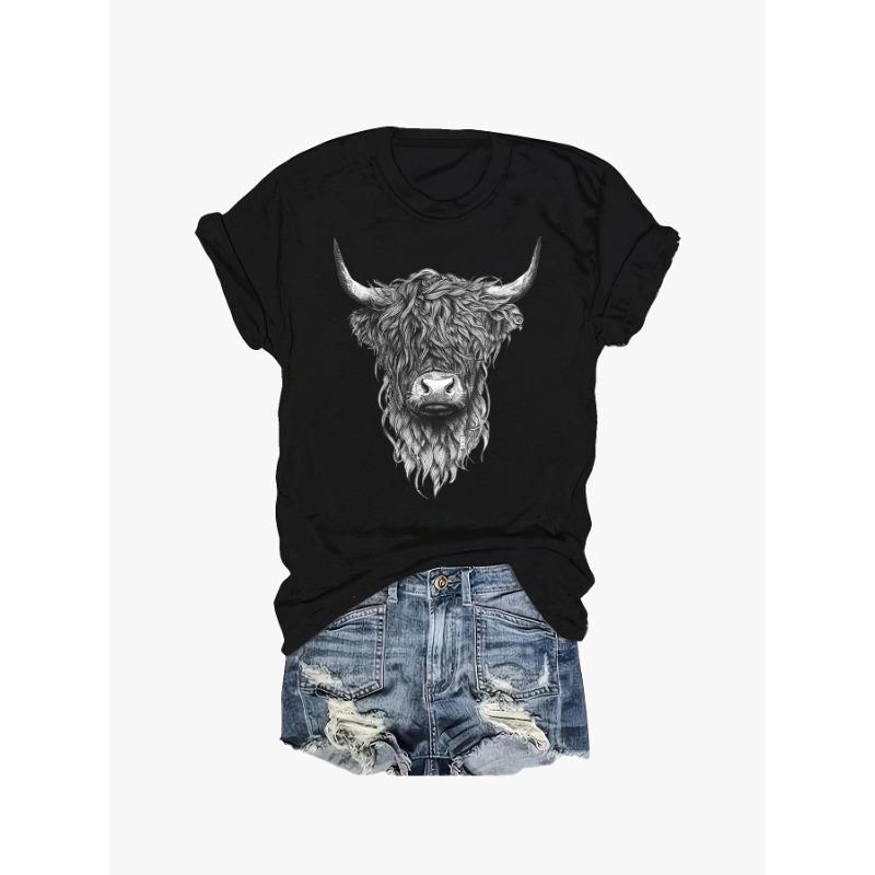 

Spring and summer positioning printed round neck short sleeved loose casual women s top, base T-shirt comfortable and fashionable XL