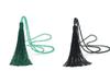 Velvet Thread & Crystal Beaded Tassel Necklace: 10-Color Handmade Women's European & American Long Chain Jewelry
