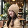 Women's Korean Fashion Mink Knitted Hat – Versatile Solid Color, Plus Velvet, Thickened, Cold-Proof Wool