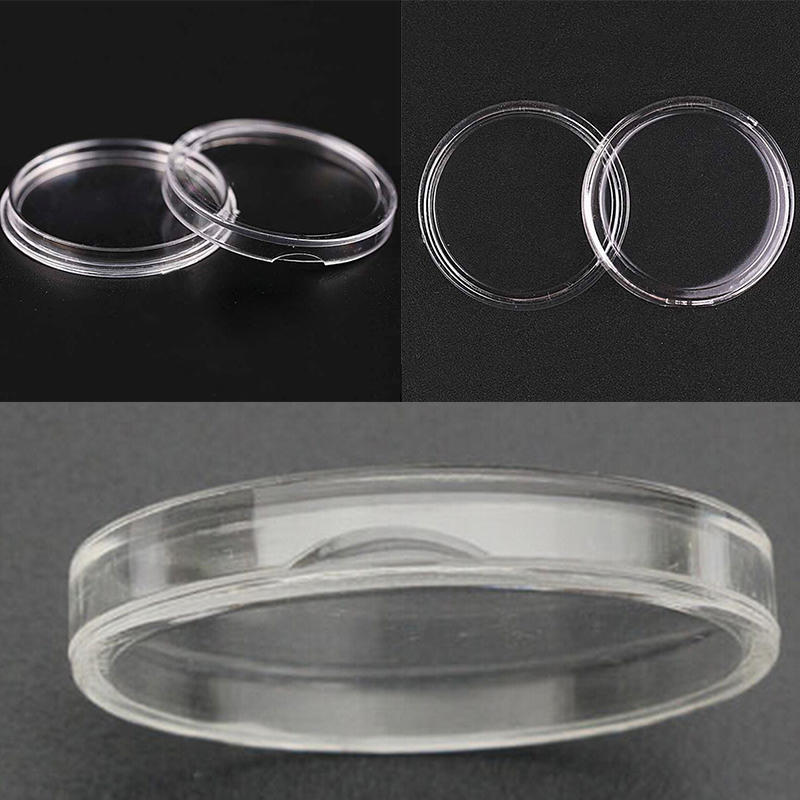 10 Buc 35Mm Aplicat Carcase Rotunde Transparente Capsule Depozitare Monede Suport Rotund Plastic