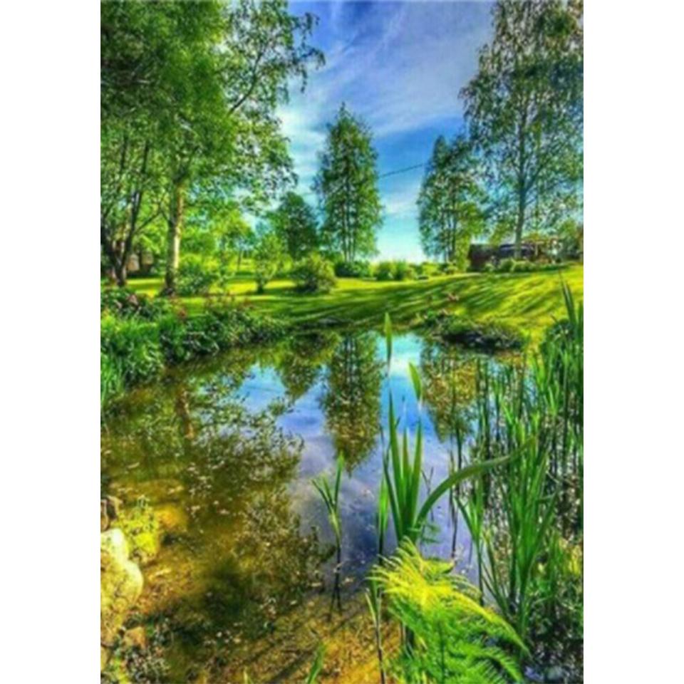 Mountains and Rivers DIY 5D Diamond Painting Rhinestone Picture Full Diamond Embroidery Gift Mosaic Cross Stitch Home Decoration