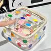 Prickig Dekorativ Håraccessoarer Organizerlåda med Genomskinligt Lock Flerfack Hållbar Plastförvaring för Hårband, Hårband, Smycken