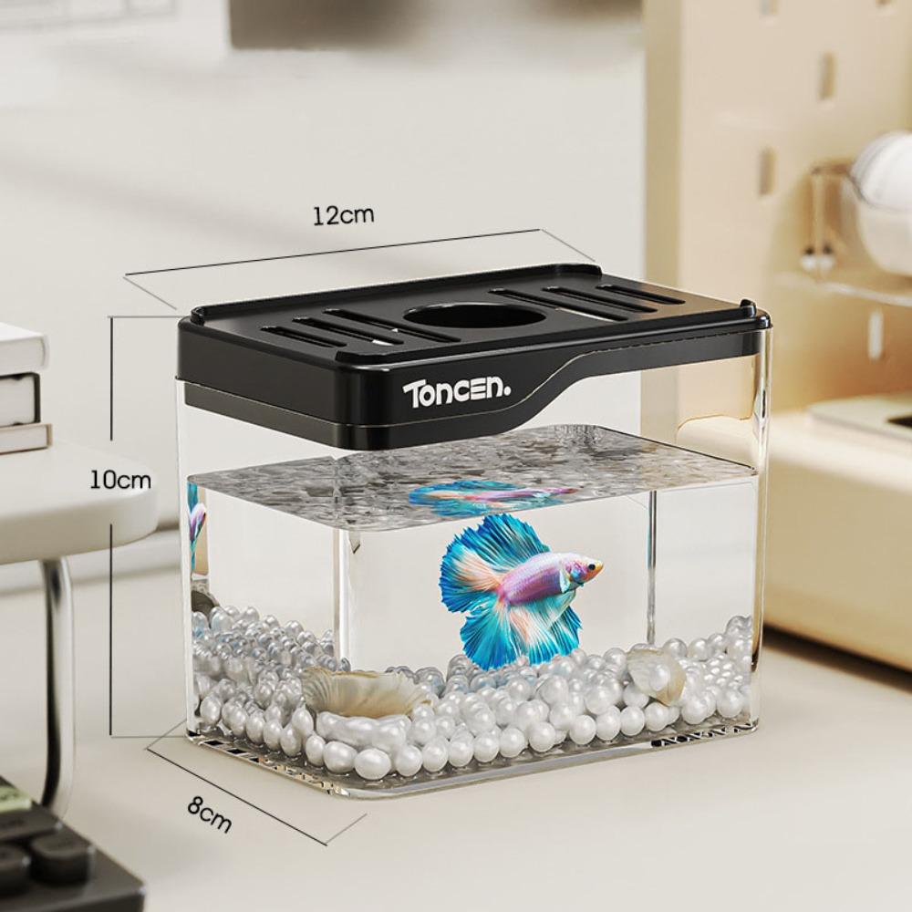 

Прозрачный настольный аквариум квадратный экологический аквариум многофункциональный аквариум для черепах декор для декоративных рыб Black