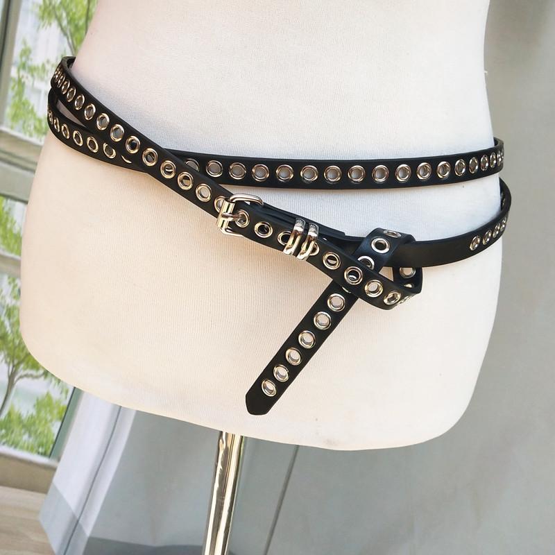 Spring Summer Double Circle Belt For Women Simple Waist Chain Any Knot Matching Belt Lengthened Leather
