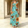 Sleeveless Maxi Dress Summer Casual Lightweight Flowy Dress,Full Flared Skirt,Fresh Style,Flattering for Vacation & Daily Wear,Versatile Fashion