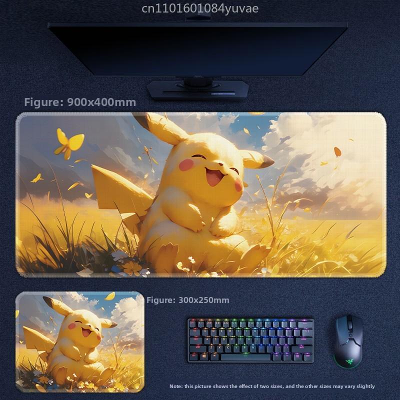 Classic Cartoon Anime Pokémon Pikachu Mewtwo Eevee Leather Mouse Pad Lucario Squirtle Gardev Keyboard Pad Large Game Table Mat