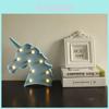 Delightful Cute Unicorn Head Led Letter Table Lamp Night Light For Children's Spaces