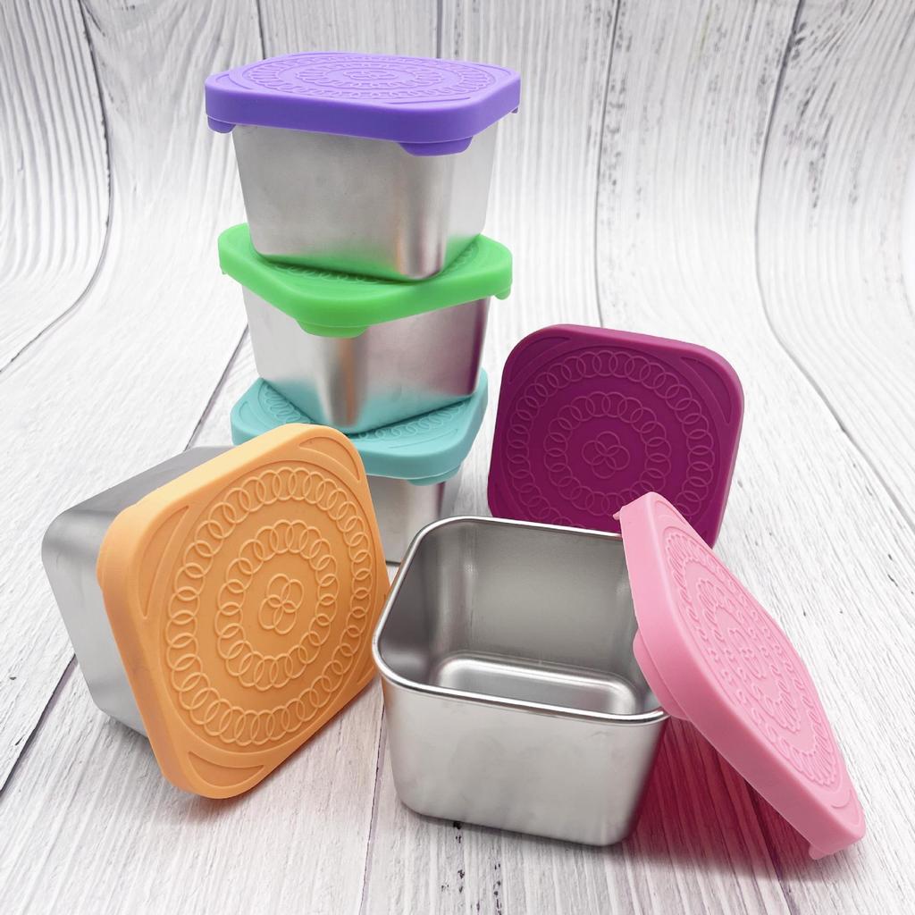 Luftdichte Lebensmittel- und Snackbox aus Edelstahl mit Silikondichtung