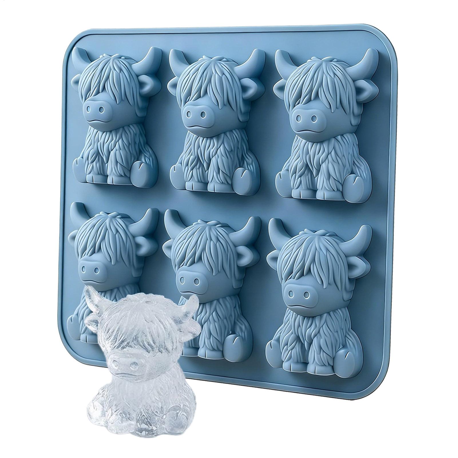 

Mini Highland Beef Ice Mold 6 Cavity Cow Shaped Chilling Cube Making Tool For Cocktails Whiskey Drinks Supplies Ice Making Mold синий