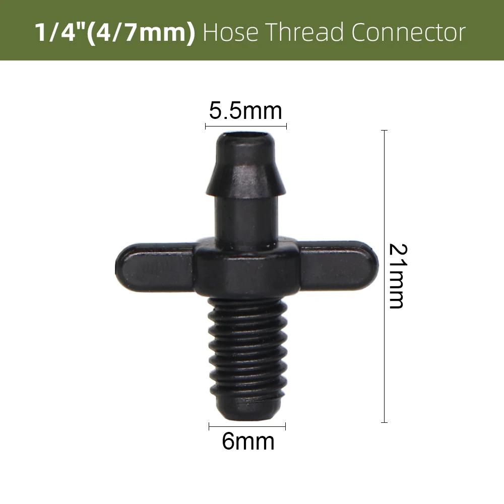10-1000PCS Garden Water Connector Drip Irrigation for 1/4'' Tubing Hose Accessories Joint Barbed Tees Cross Eng Plug Adaptors