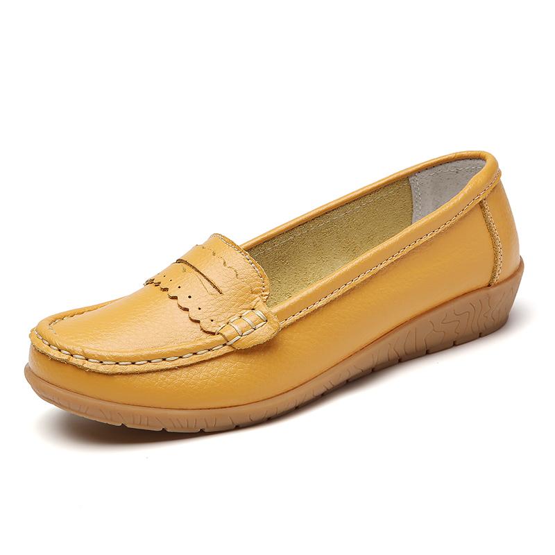 

Women s plus-size designer casual flat shoes 36-44, anti-slip, spring and summer mom leather shoes, loafers, breathable 35