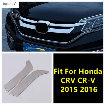 Für Honda CRV CR-V 2015 2016 Auto Front Mittelgitter Grill Leiste Dekoration Abdeckung Zierleiste ABS Chrom Zubehör Außen Umbau Kit