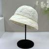 New small edge bucket hat women's autumn and winter face small face plain face cover silk cotton hat men's bucket hat basin hat