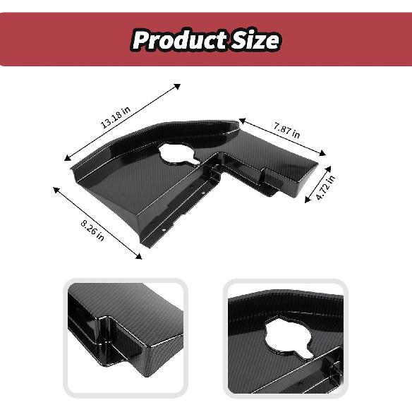 JeCar Kohlefaser Scheibenwaschbehälter Motorraum Staubschutz Zubehör für Dodge Charger 2011+ & Challenger 2015+