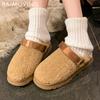 Fur Women Cotton Slippers Winter Fashion Flats Mules Shoes Casual Warm Slingback Shoes Woman 2025 Trend Brand Cozy Mujer Botas