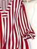 2025 European Striped Three-Quarter Sleeve Casual Shirt for Autumn/Summer