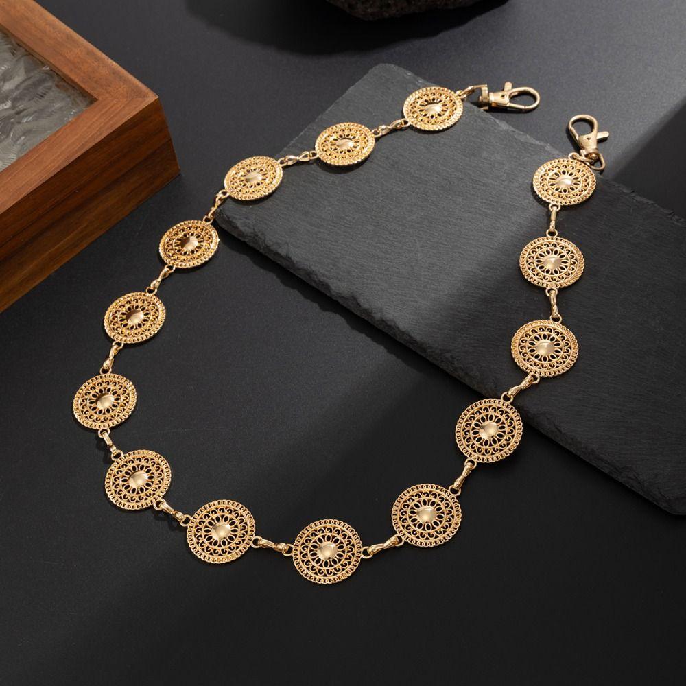 Jeans Chain Round Disk Waist Chain Zinc Zinc Zinc Alloy Pants Chain Personality Punk Belt Chain  Female