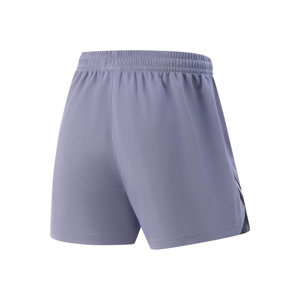 Li Ning Basketball Series Casual Simple Color Block Straight Leg Lace-Up Sports Shorts Men Shorts Fog-Gray Purple AAPV065-6