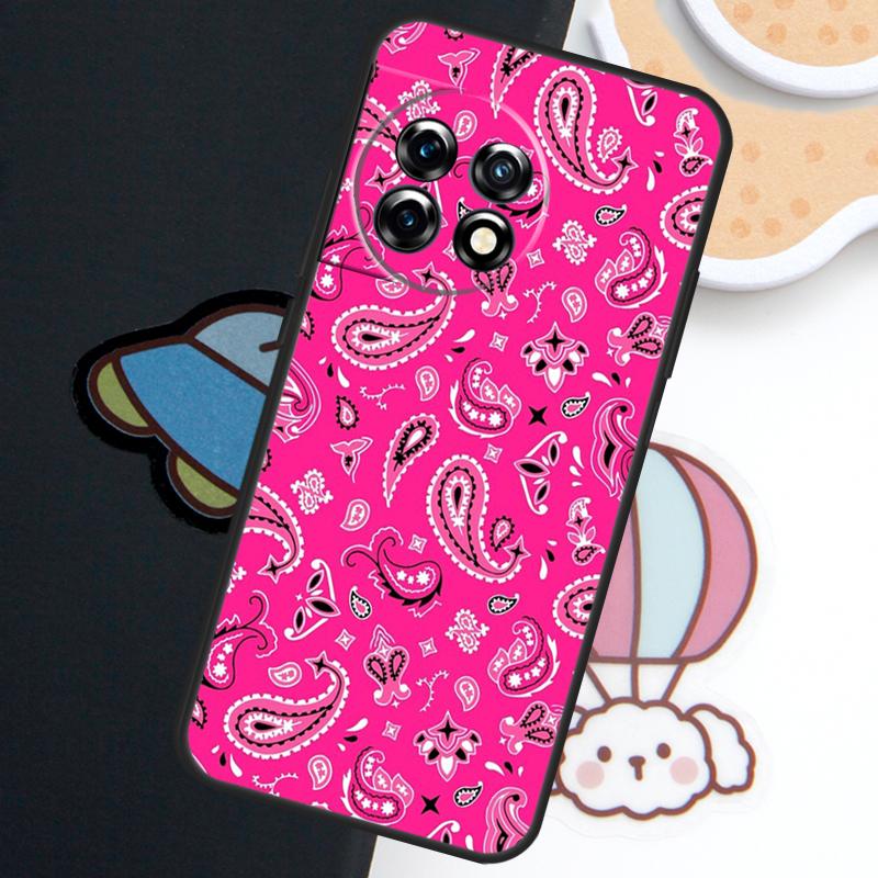 Black Bandana Paisley Case For OnePlus Nord CE 5 3 4 Lite N20 N30 OnePlus 15R 10T 12R 13R 15 13 12 11 10 Pro Cover