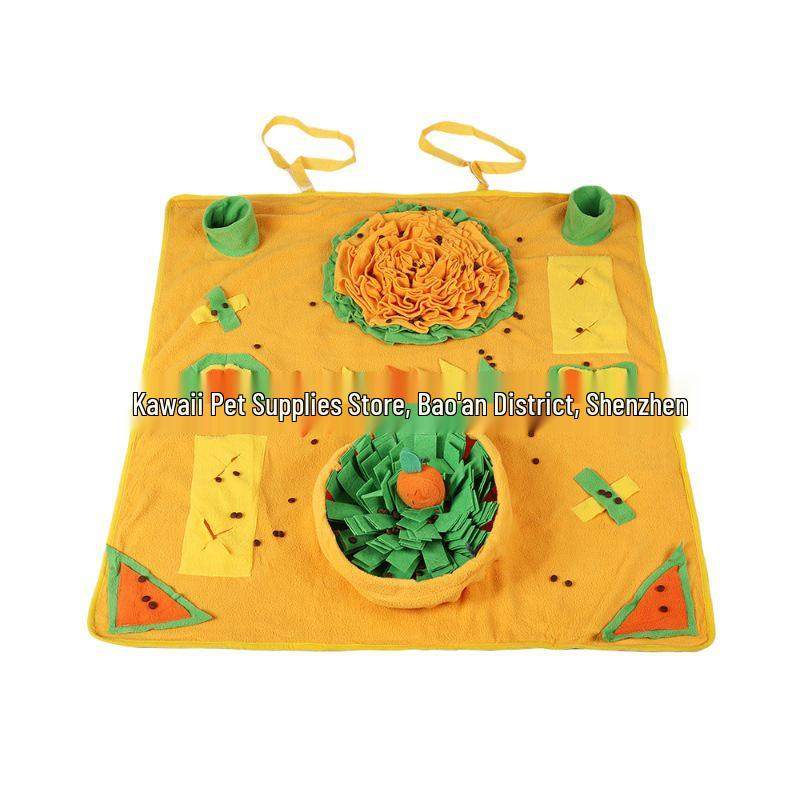 Radish Squeaky Dog Sniffing Mat - Interactive, Self-Entertainment Play & Training, Washable Pet Pad