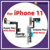 For iPhone 11 Power On Off Flex Volume Up Down Side Button Key Switch On Off Button Ribbon Flex Cable With Metal