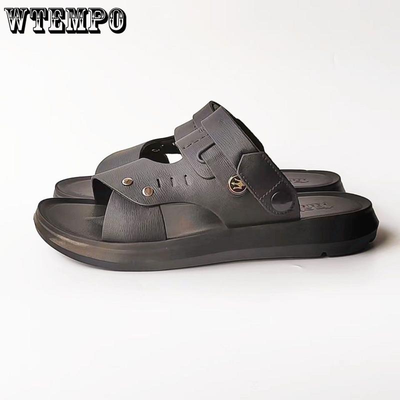 WTEMPO Pánské letní sandály Tlusté dno Měkké dno Ležérní Skluzavky Přímořské Venkovní Plážové boty Protiskluzové Sálové pantofle Módní turistické boty