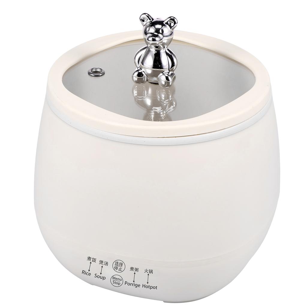 1.8L Mini Electric Rice Cooker Fast Cooking and Keep Warm Multi-functional Electric Cooking Pot with Glass Lids & Measuring Cup
