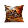 Autumn Maple Leaves Cushion Pillowcase Printed Polyester 45X45Cm Throw Pillowcover Decorative Sofa Cushion Pillowslip Home Decor