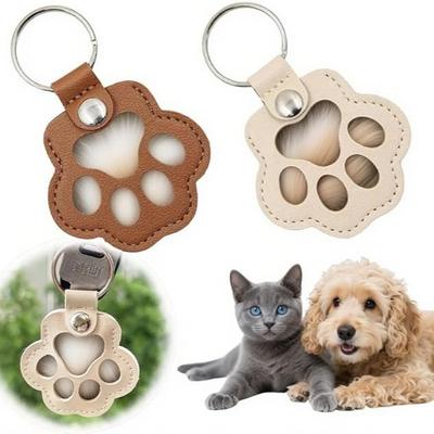 Hundehaarsammler Schlüsselanhänger Leder Haustier Gedenkstück für Hunde und Katzen, Fellaufbewahrungs Anhänger Charm Geschenk Schlüsselanhänger