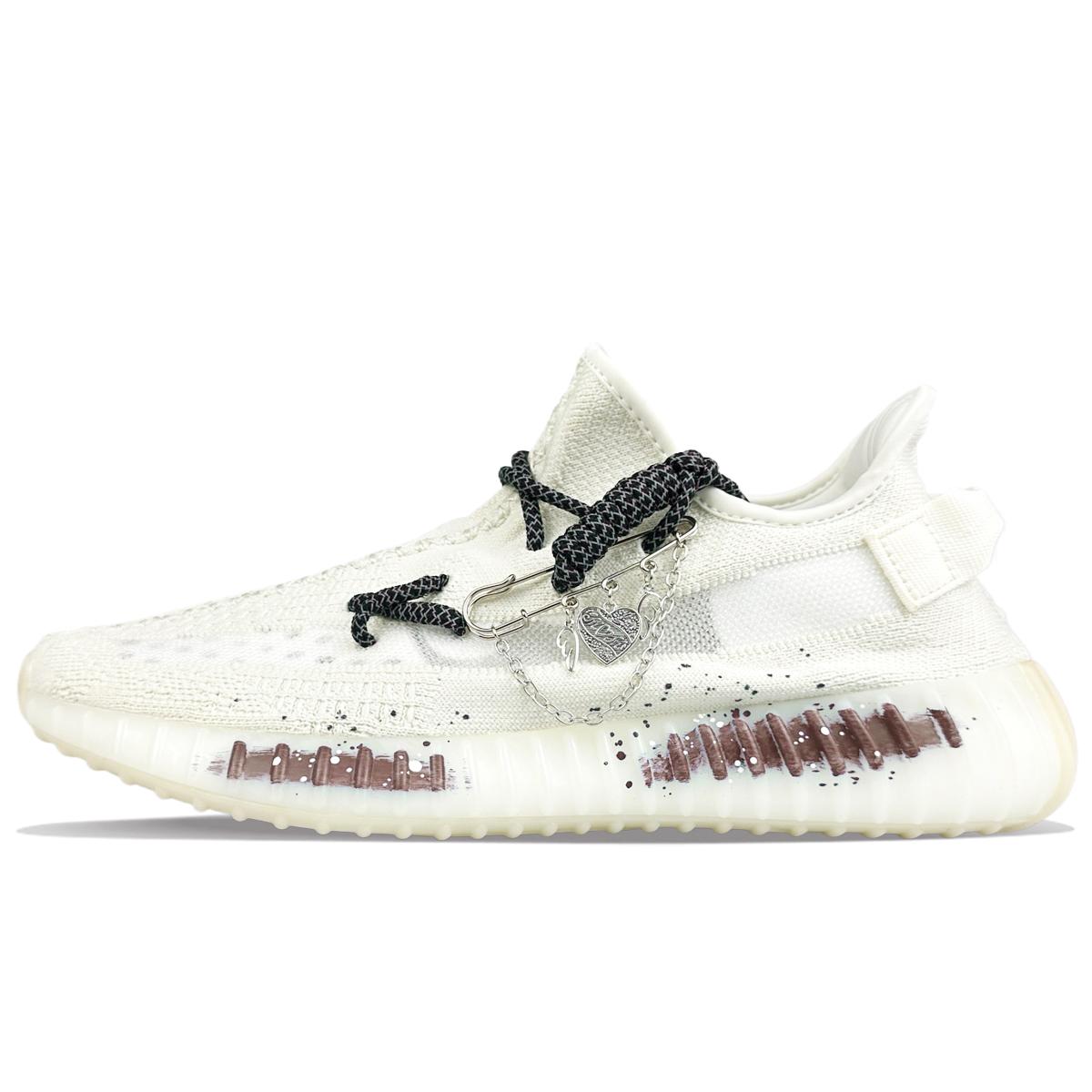 

Adidas Originals Yeezy Boost 350 V2 Abrasion Resistant Abrasion Resistant Low top Casual Shoes Unisex White Brown HQ6316(Team373-) 36