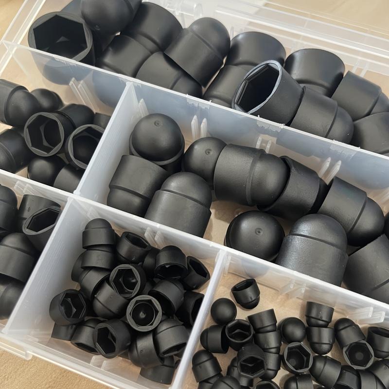 145 Pcs Hex Nut Bolt Cover Screw Cap M4-M12 Nylon Nut Dome Hex Cover Protective Hex Screw Bolt Set